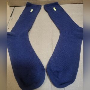 Ralph Lauren Polo Blue/Yellow Casual Dress Socks Men OS NWOT
